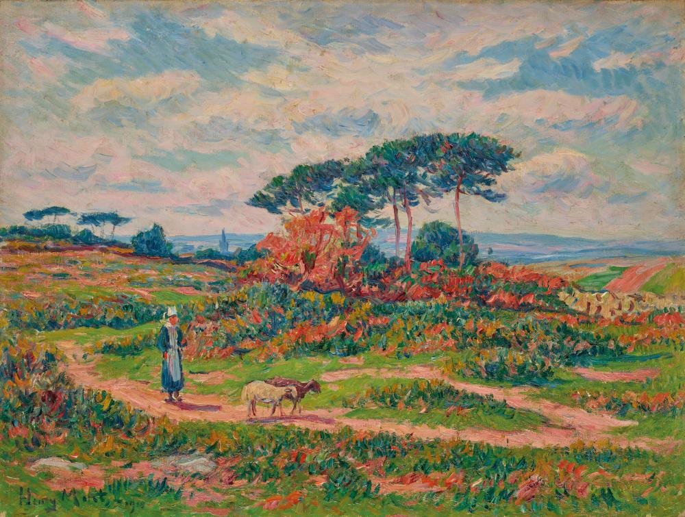 Henri Moret comparable auction result: henry moret 1856 1913 une lande pr s de pont croix
