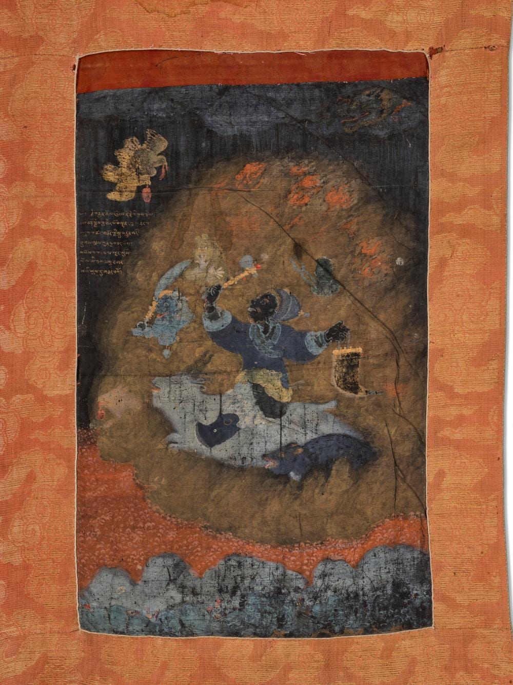 A Thangka Of Garwa Nagpo, ATTRIBUTED TO THE TENTH KARMAPA, CHOYING DORJE… comparable sale