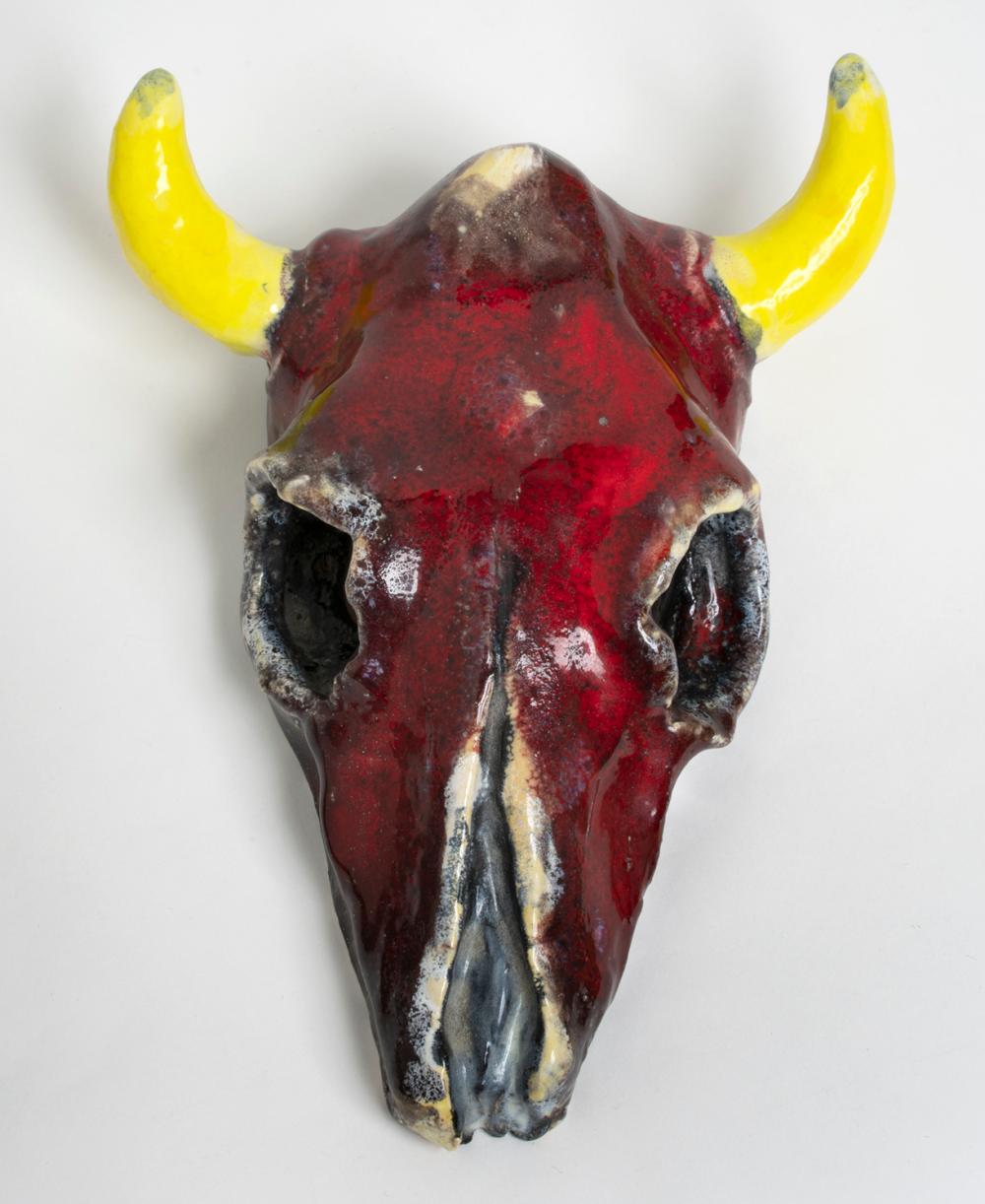 Victor Cicansky comparable auction result: victor cicansky red skull with yellow horns