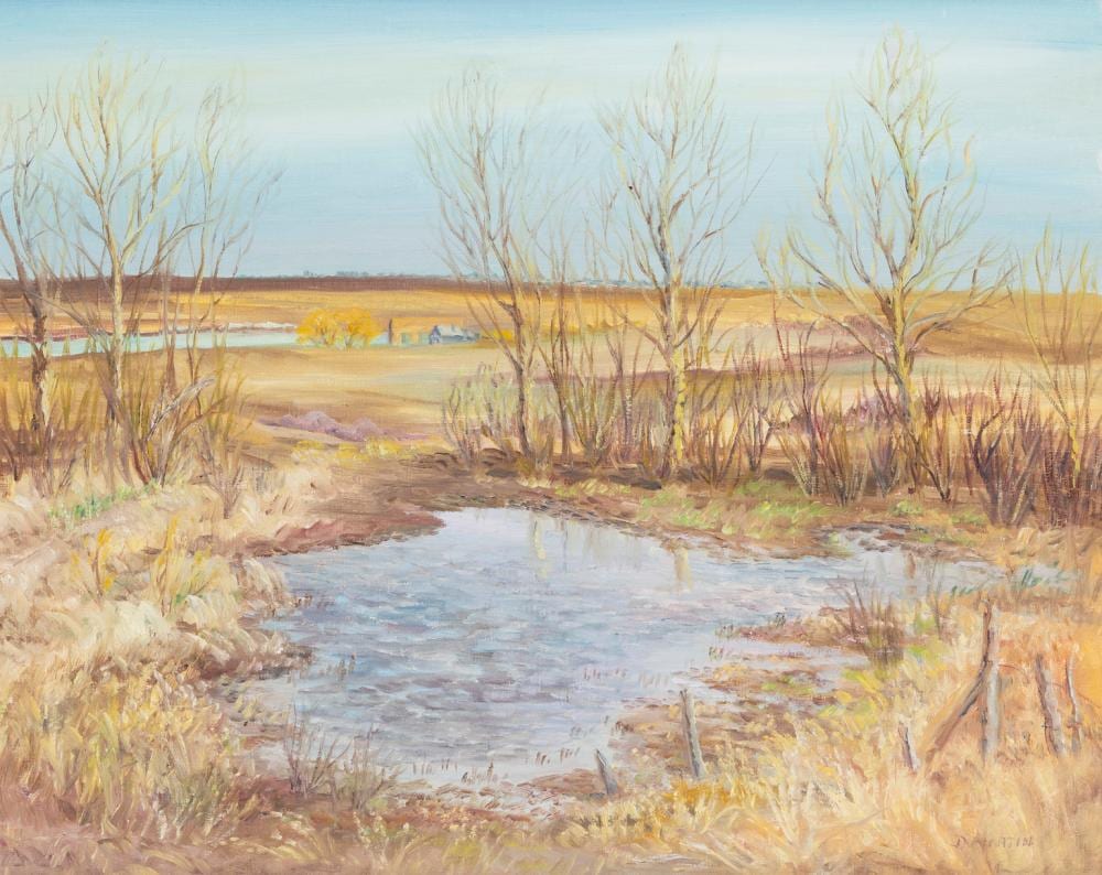 dorothy martin spring scene overlooking condie dam · Saskatchewan Network for Art Collecting · 2025-11-02 Dorothy Burt Martin comparable auction result: dorothy martin spring scene overlooking condie dam