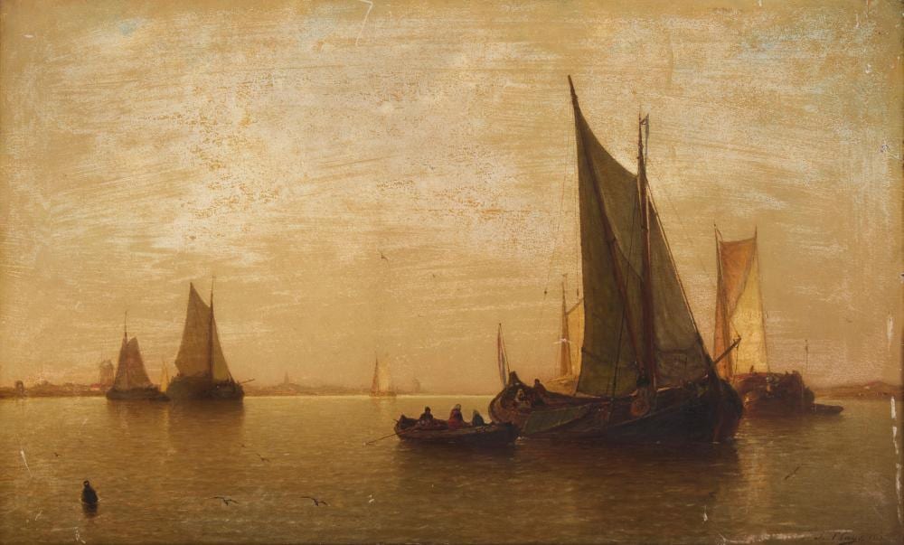 paul jean clays 1819 1900 sailing ships in a calm harbor 1853 · John Moran Auctioneers · 2025-10-29 Paul Jean Clays comparable auction result: paul jean clays 1819 1900 sailing ships in a calm harbor 1853