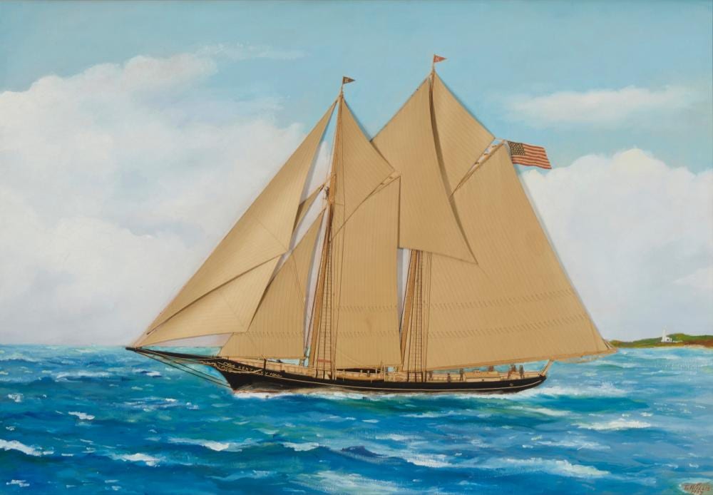 Thomas Willis comparable auction result: thomas willis 1850 1925 sailing ship at sea 1907