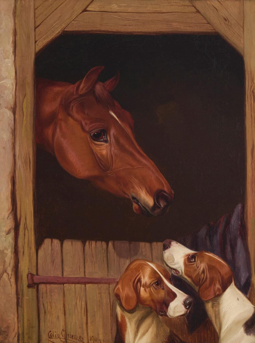 Colin Graeme comparable auction result: colin graeme 1858 1910 a horse and two hounds 1904