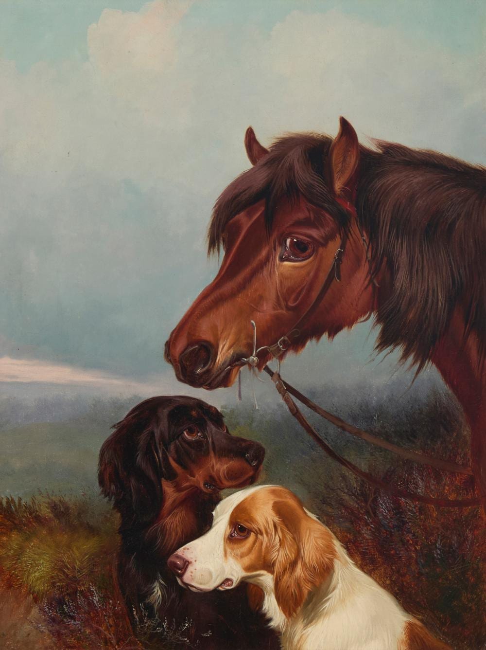 Colin Graeme comparable auction result: colin graeme 1858 1910 horse and dogs outdoors