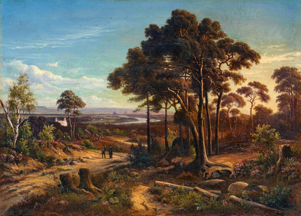 Johann Anton Castell comparable auction result: johann anton castell blick auf dresden vom wolfsh gel wohl 1861