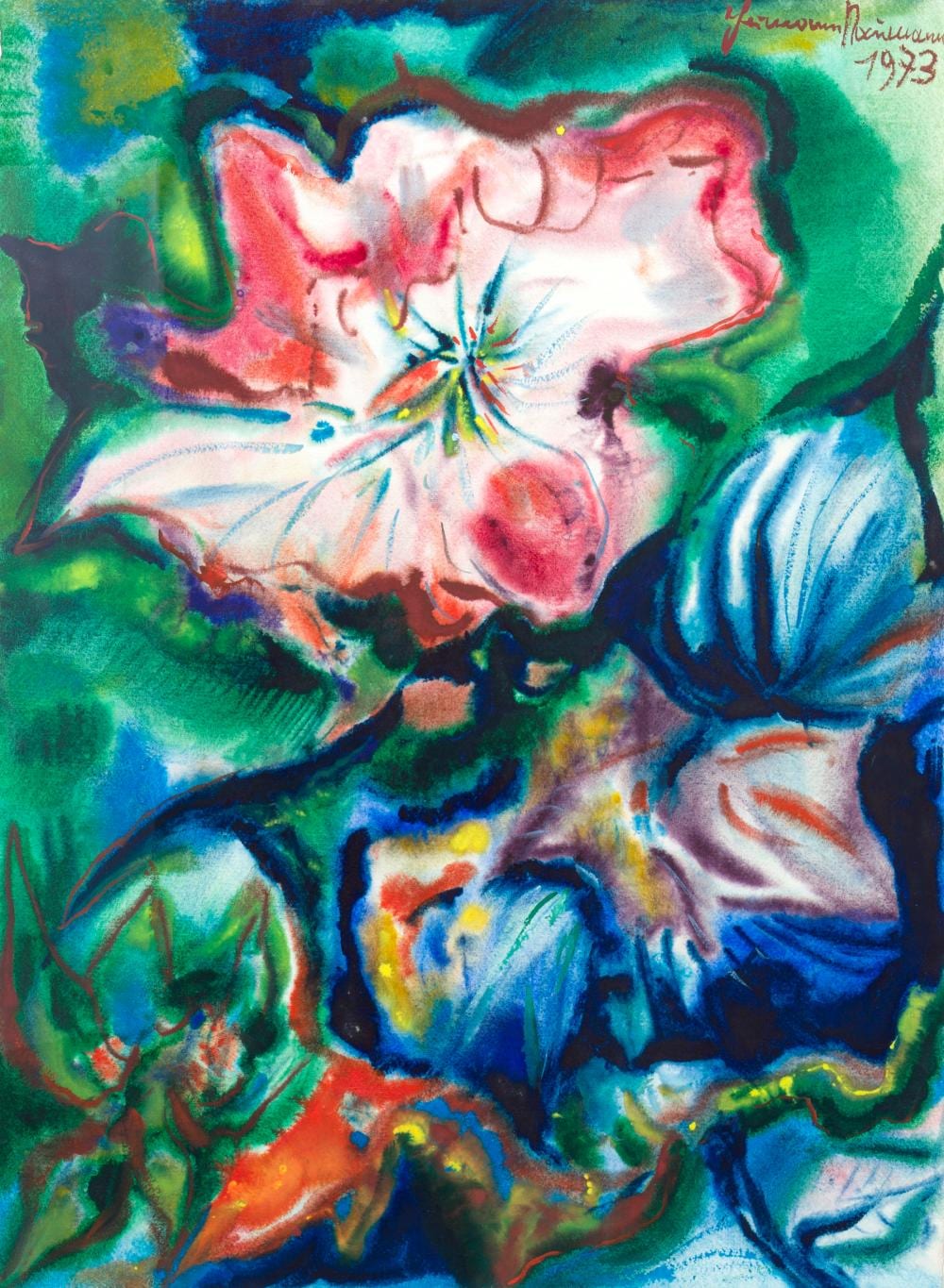Hermann Naumann comparable auction result: hermann naumann zwei blumendarstellungen 1973