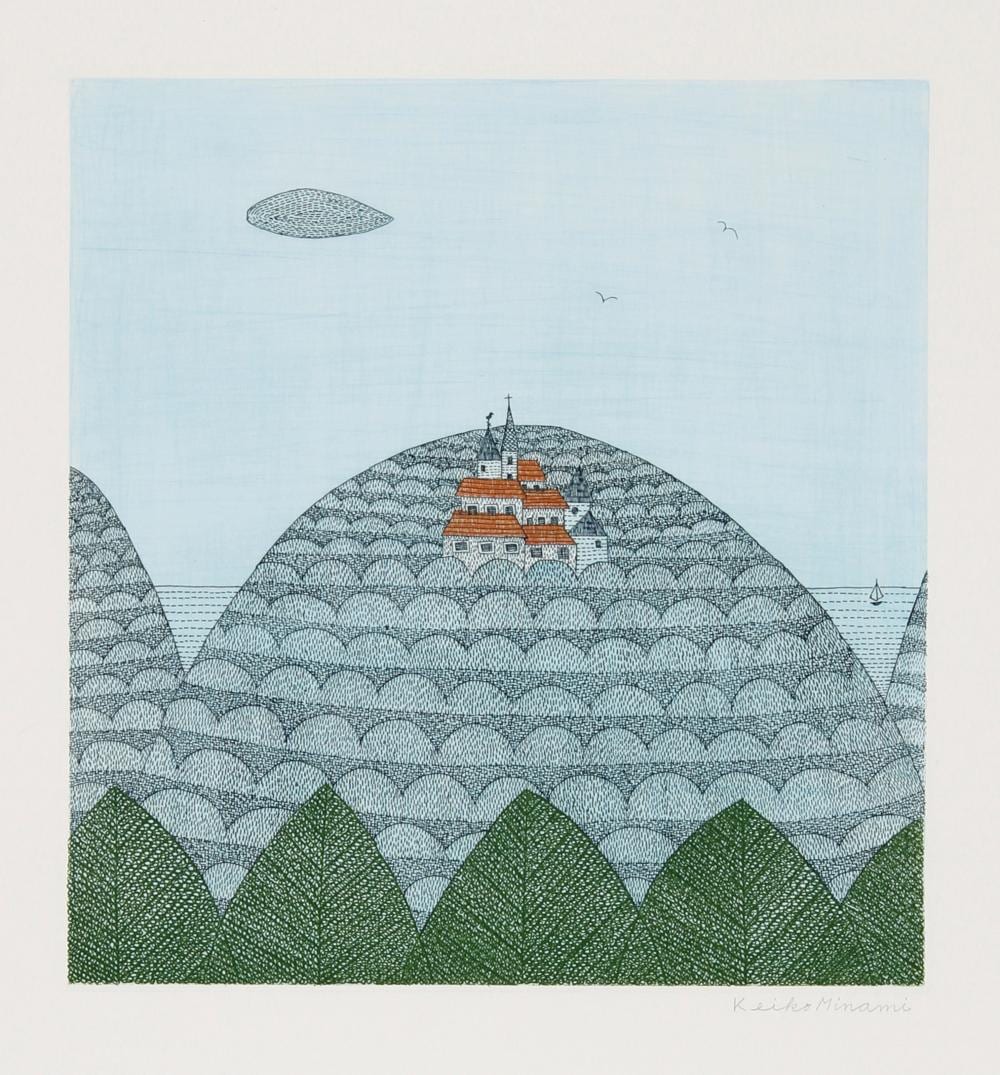 keiko minami castle aquatint etching · RoGallery · 2025-10-30 Keiko Minami comparable auction result: keiko minami castle aquatint etching