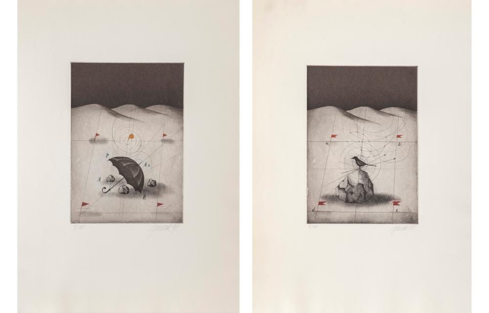 Alois Janak comparable auction result: alois janak lot of two etchings with aquatint