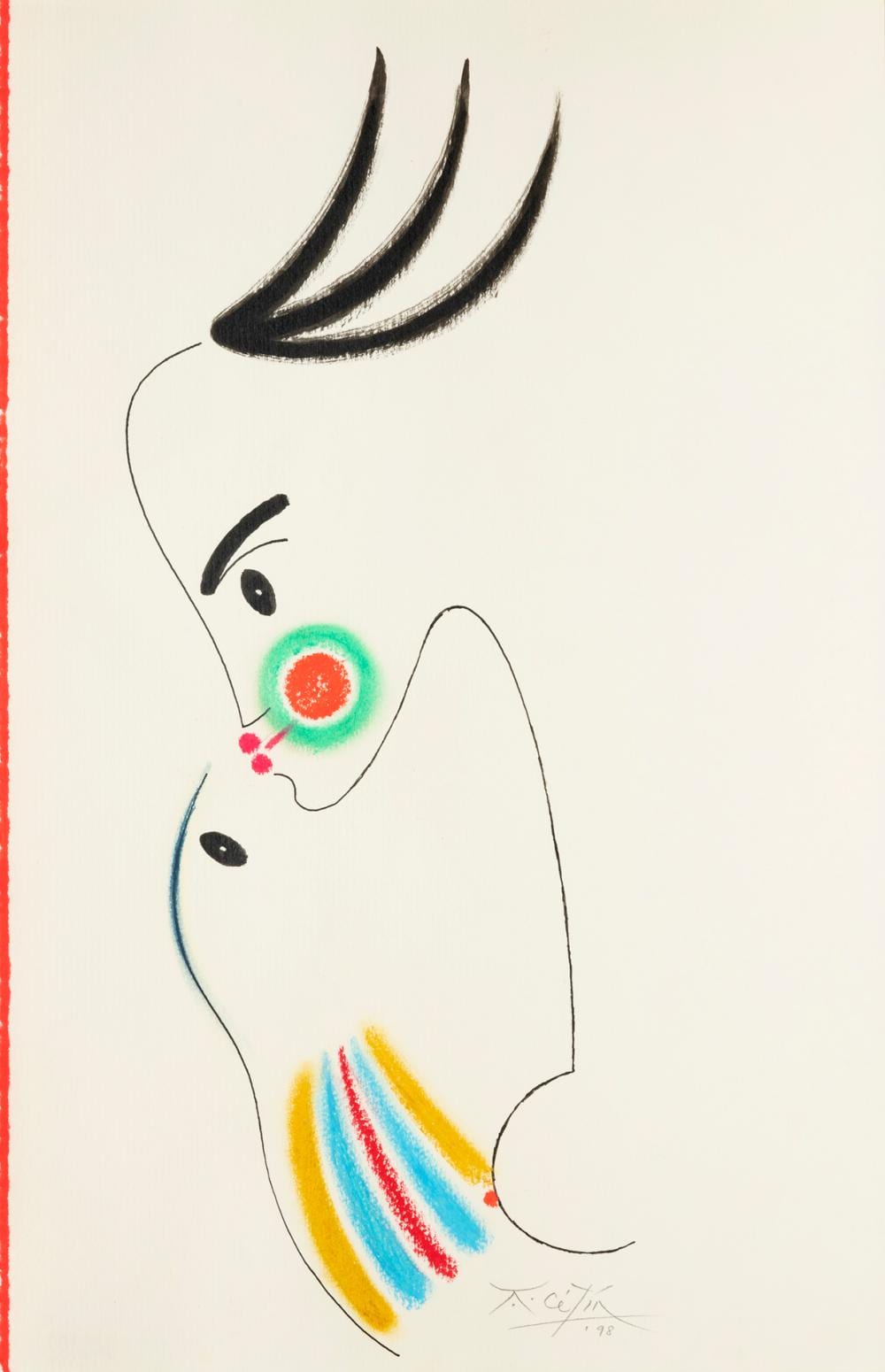 Anton Cetin comparable auction result: anton cetin woman and bird