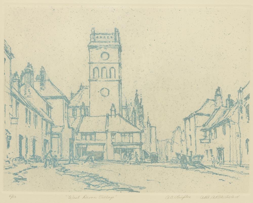 Alfred Crocker Leighton comparable auction result: a c leighton west devon village
