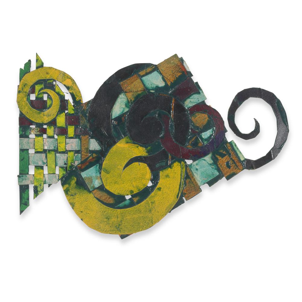 Alvin Loving comparable auction result: al loving 1935 2005 untitled spiral collage 1997acrylic on cut and collaged paper signed and dated al loving 97 on the reverse13 1 2 x 19 1 4in 34 3 x 49 9cm