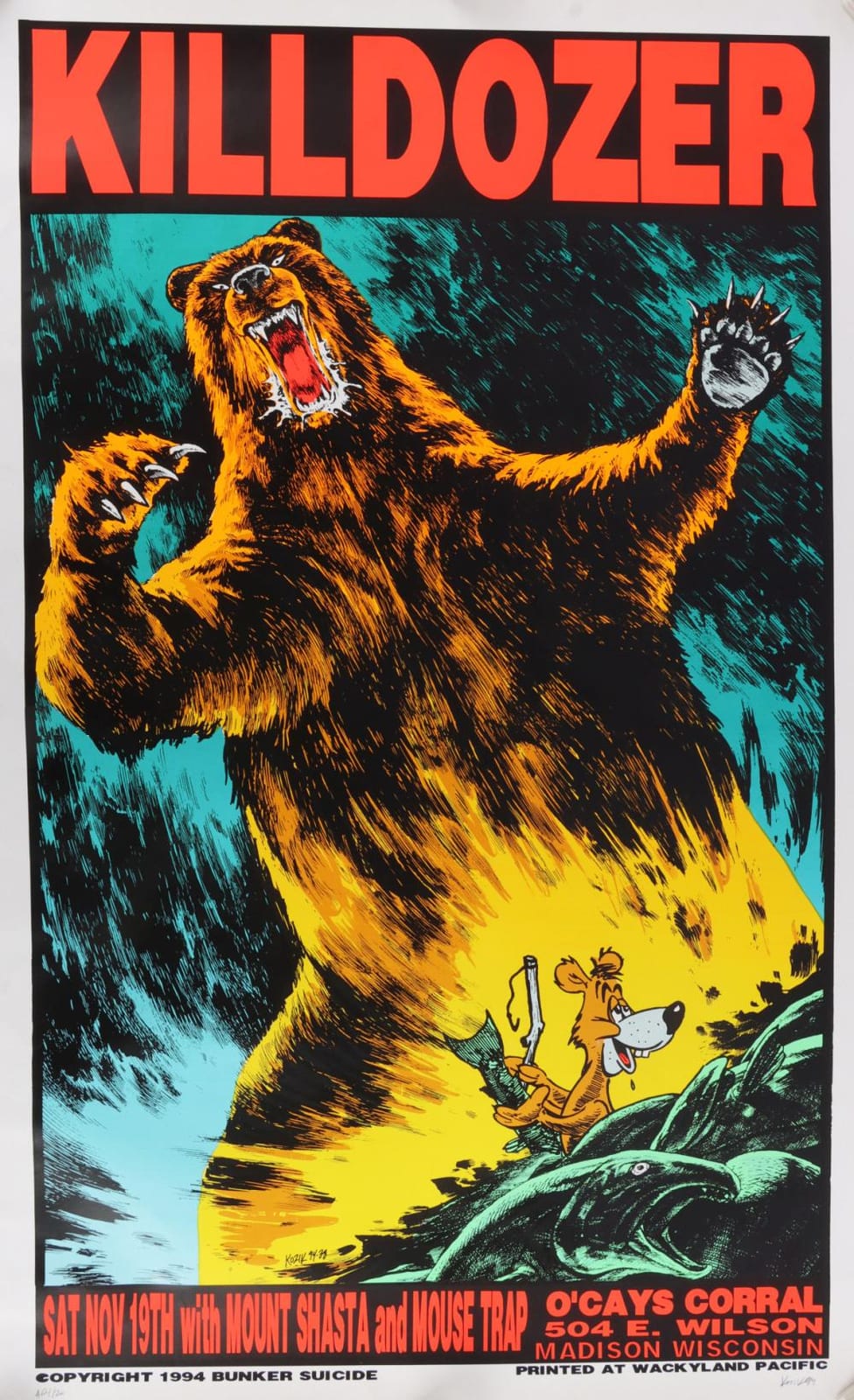 Frank Kozik comparable auction result: killdozer art print poster by frank kozik signed