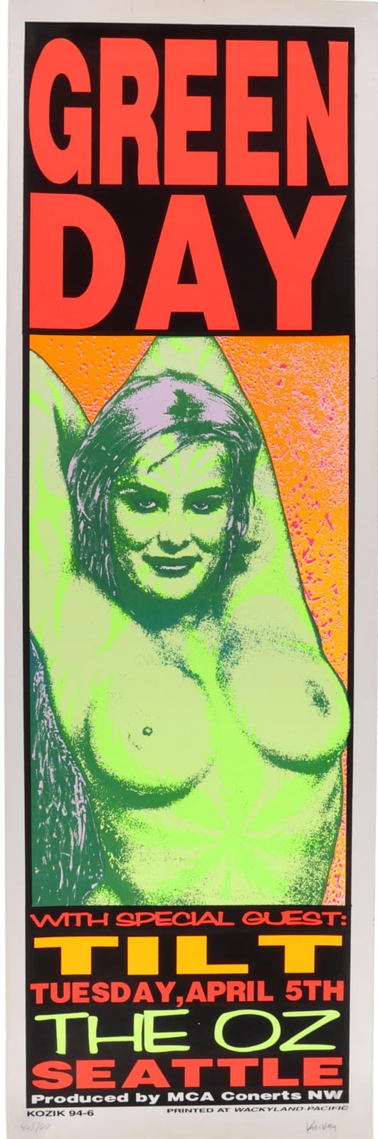 Frank Kozik comparable auction result: green day art print poster by frank kozik signed