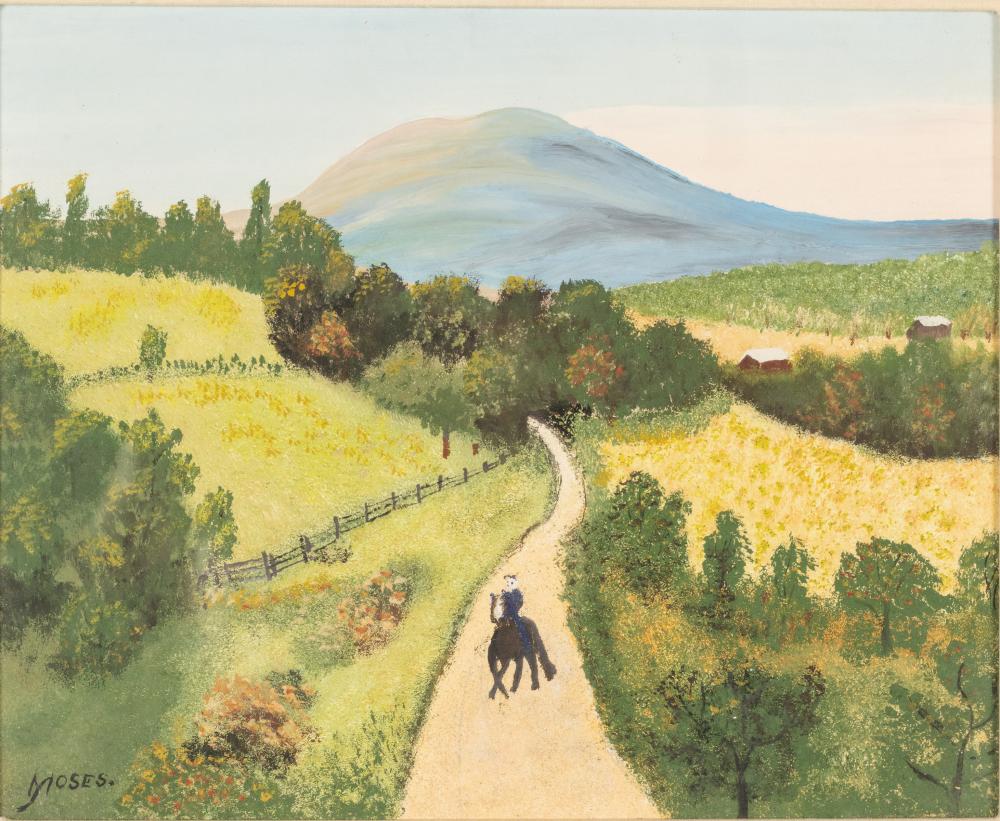 Anna Mary Moses comparable auction result: grandma moses ny va 1860 1961 the country road o b
