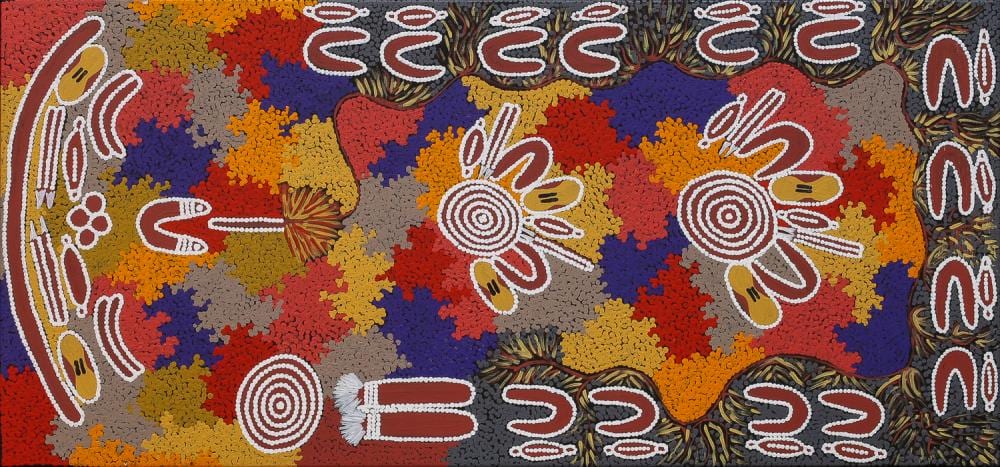 Lynette Granites Nampitjinpa comparable auction result: lynette granites nampitjinpa fire dreaming acrylic on canvas 55cm x 118cm