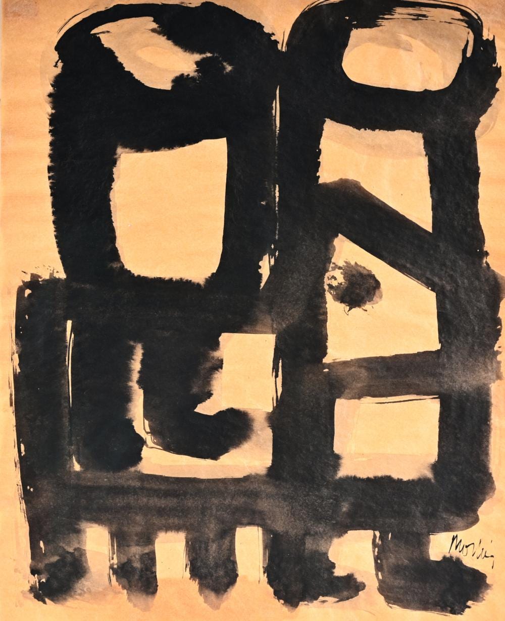 Antoine Mortier comparable auction result: antoine mortier 1908 1999 chinese ink on paper composition signed
