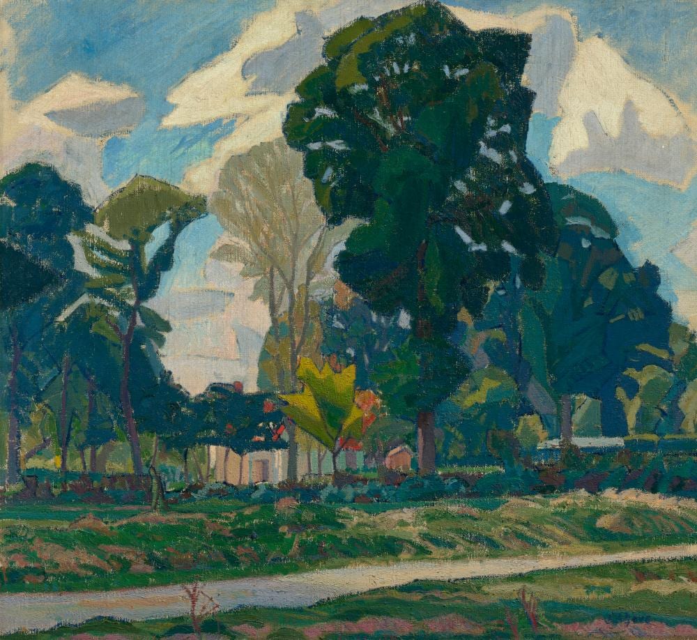 Spencer Frederick Gore comparable auction result: spencer frederick gore 1878 1914 crofts lane letchworth oil on canvas2