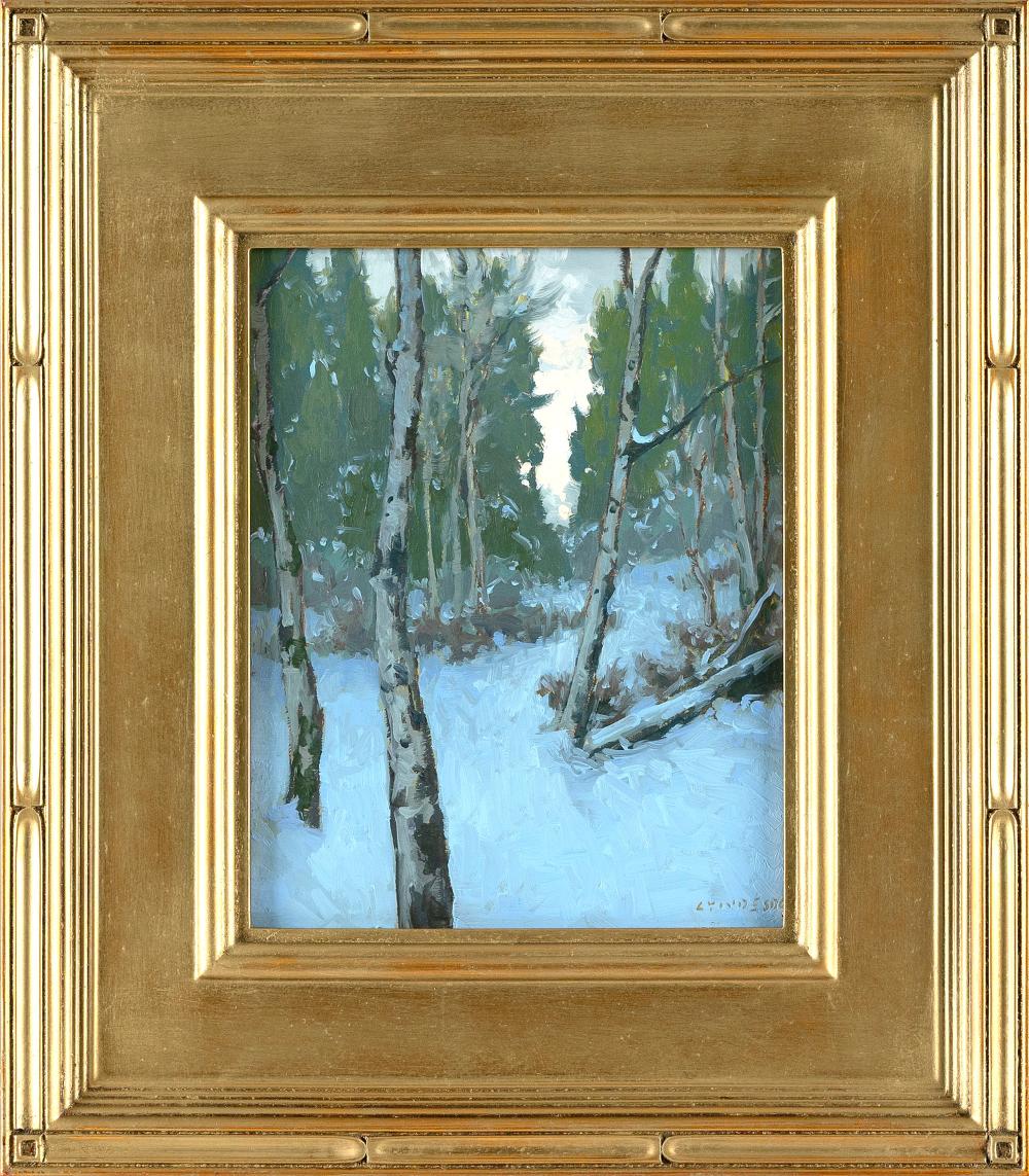 Taylor Lynde comparable auction result: taylor lynde montana 1970 solstice oil on canvas board 10 x 8 framed 16 x 14