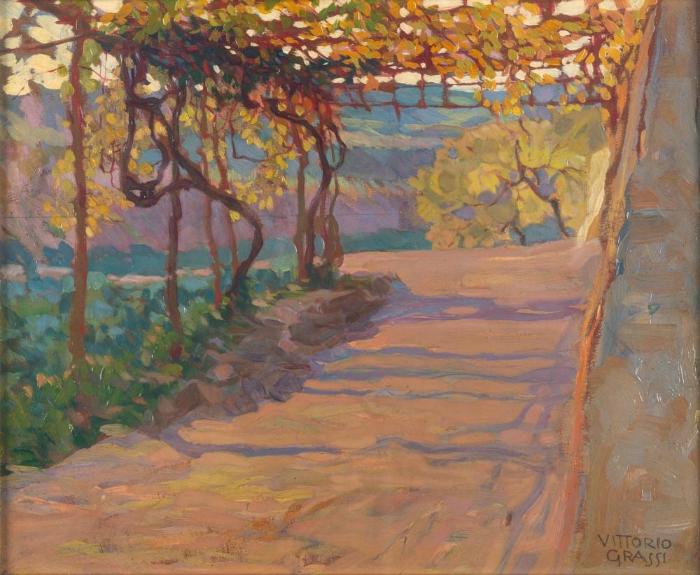 Vittorio Grassi comparable auction result: vittorio grassi roma 1878 1958 pergola in spring