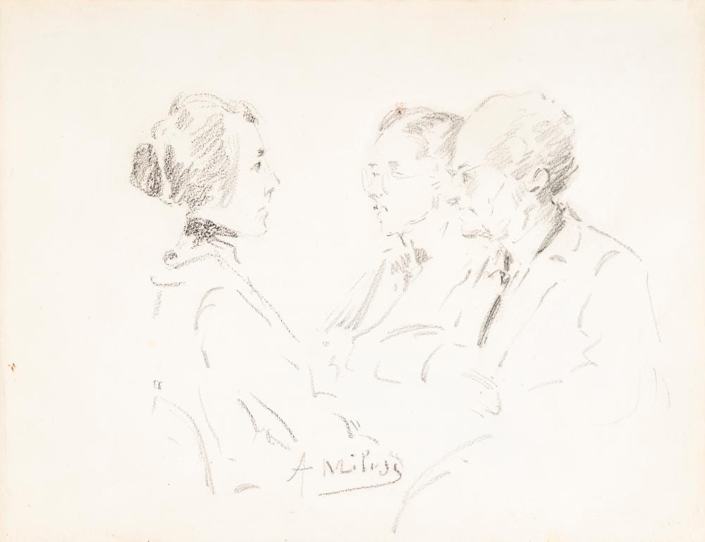 Alessandro Milesi comparable auction result: alessandro milesi venezia 1856 1945 conversation