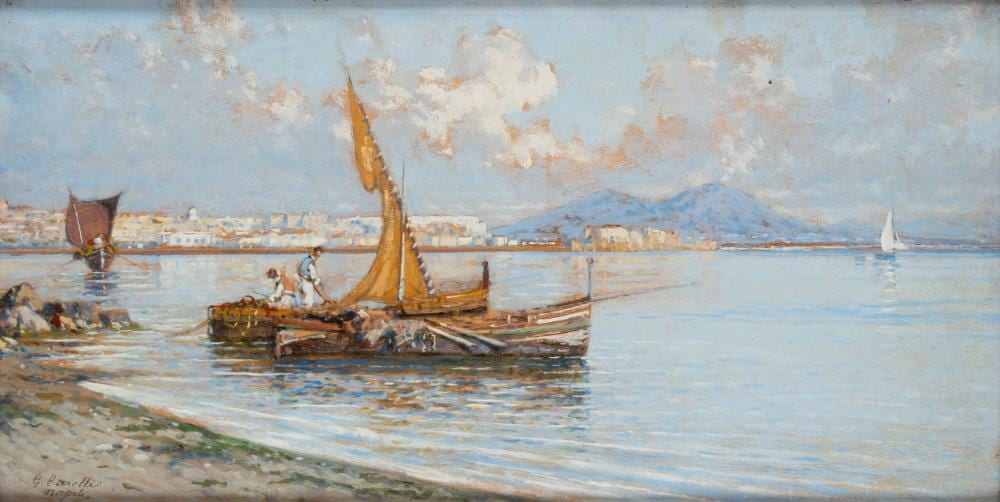 Giuseppe Carelli comparable auction result: giuseppe carelli napoli 1858 portici 1921 the gulf of naples