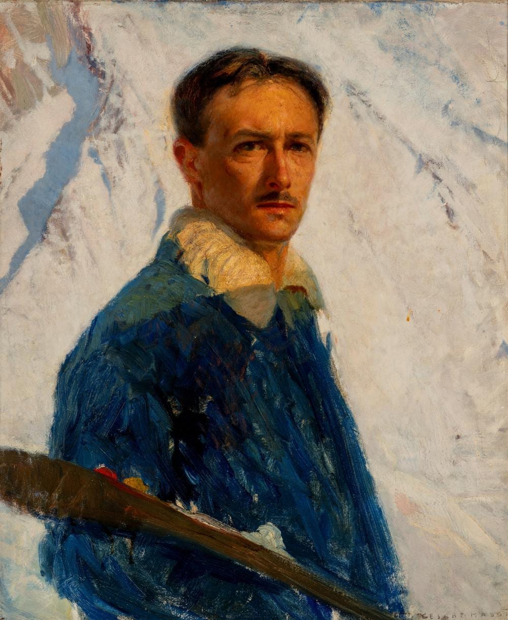 Cesare Maggi comparable auction result: cesare maggi roma 1881 torino 1961 self portrait in la thuile 1910 1912