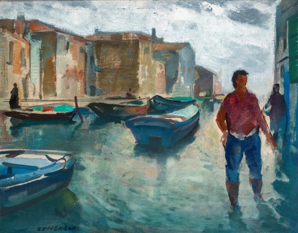 Silvio Consadori comparable auction result: silvio consadori brescia 1909 burano 1994 acqua alta in burano