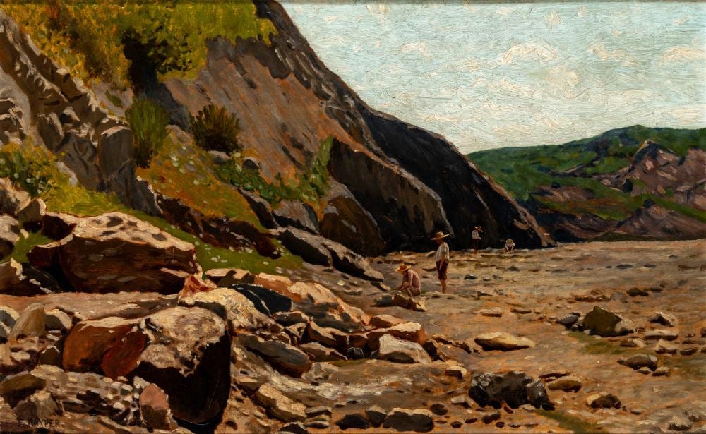 Ernesto Rayper comparable auction result: ernesto rayper genova 1840 stella 1873 along the shore