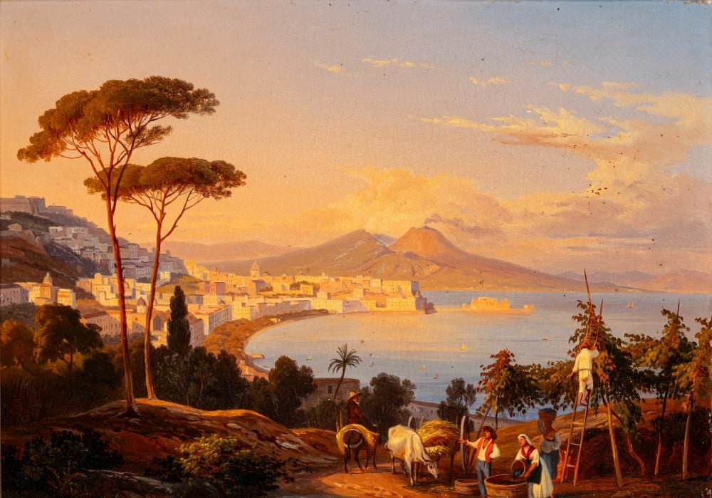 Carl Wilhelm Götzloff comparable auction result: carl wilhelm g tzloff dresda 1799 napoli 1866 view of golfo di napoli