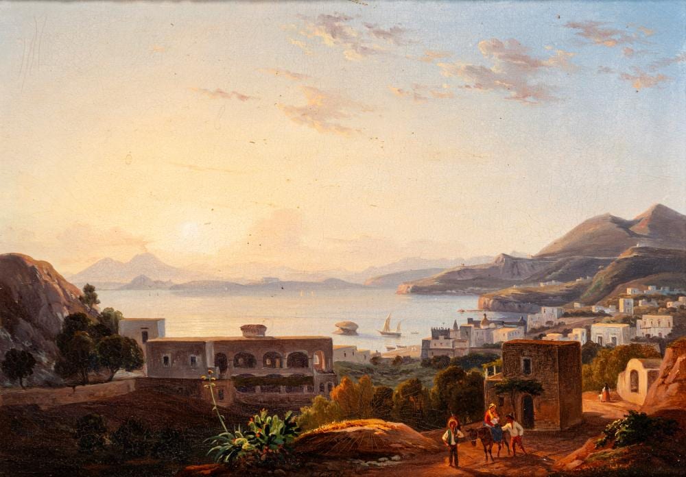 Carl Wilhelm Götzloff comparable auction result: carl wilhelm g tzloff dresda 1799 napoli 1866 view of ischia lacco ameno