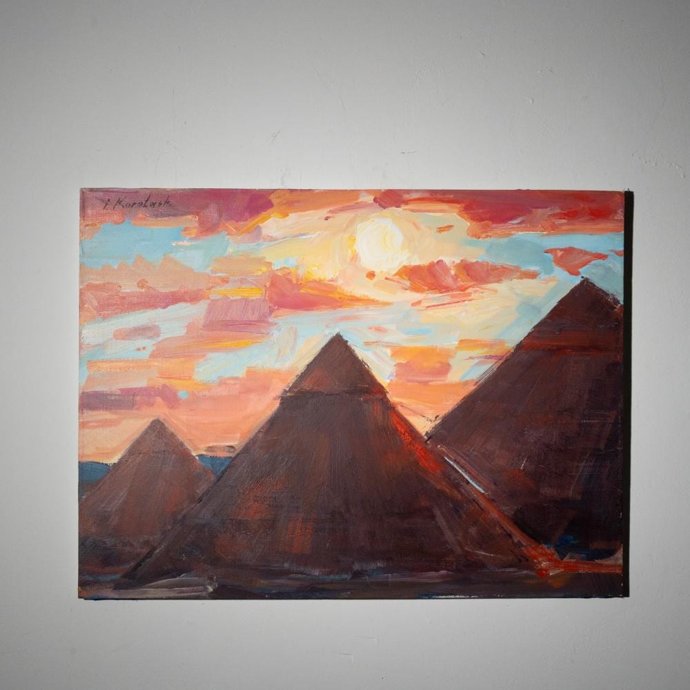 IGOR KOROTASH comparable auction result: igor korotash acrylic on canvas pyramids signed