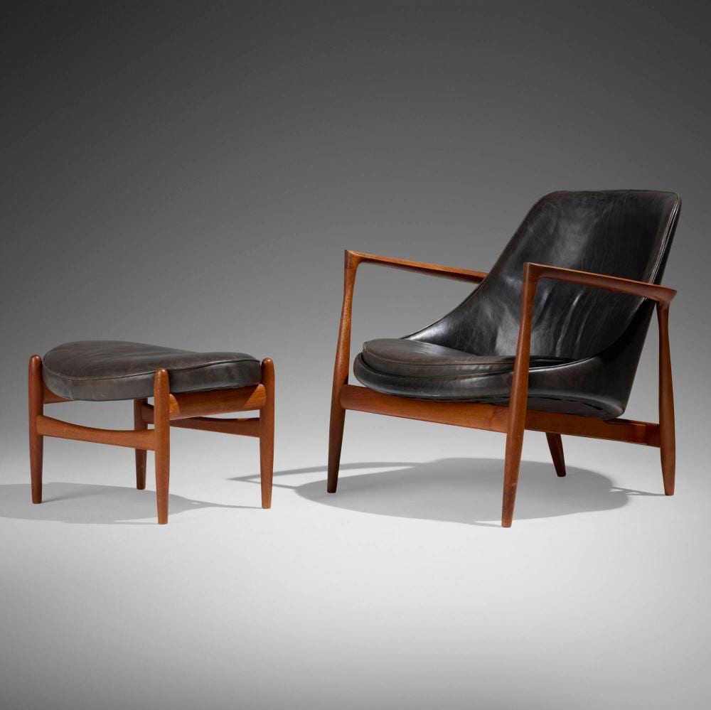 Ib Kofod-Larsen comparable auction result: ib kofod larsen elizabeth lounge chair and ottoman