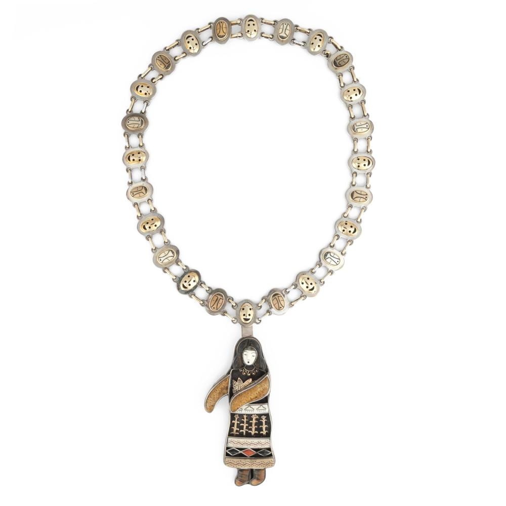 denise wallace hopi woman necklace 1999 · Santa Fe Art Auction · 2025-11-07 Denise Wallace comparable auction result: denise wallace hopi woman necklace 1999