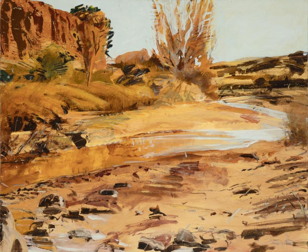Forrest Moses comparable auction result: forrest moses desert water at abiquiu 1