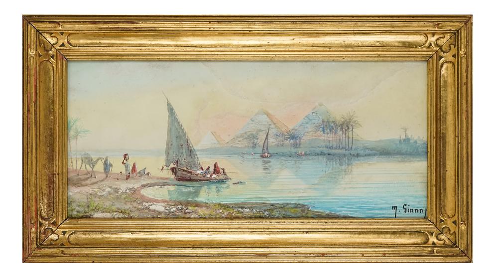 maria gianni it 1864 1873 1956 orientalist view of the pyramids · Merrill's Auctioneers & Appraisers · 2025-10-24 M. GIANNI comparable auction result: maria gianni it 1864 1873 1956 orientalist view of the pyramids