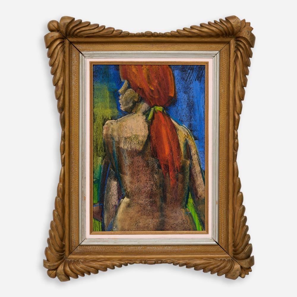Maurice Man comparable auction result: maurice man seated nude with red hair oil pastel