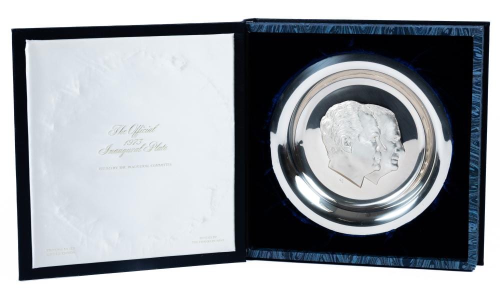 Andy Nixon comparable auction result: nixon richard spiro agnew official 1973 ltd edition inaugural plate in sterling silver commemorating their second i
