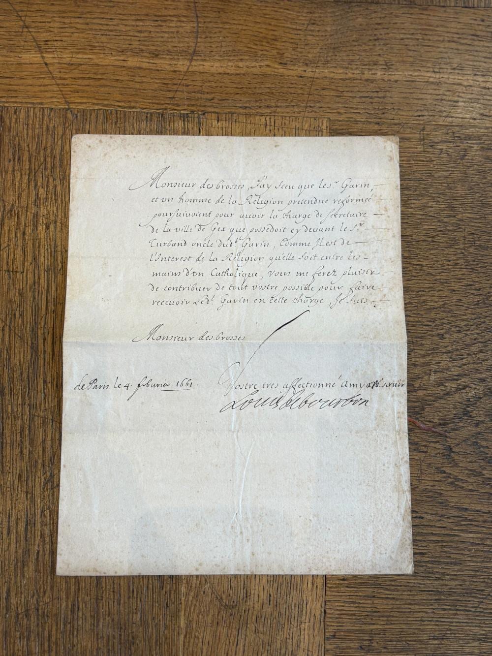 Condé comparable auction result: cond louis de bourbon prince de lettre sign e