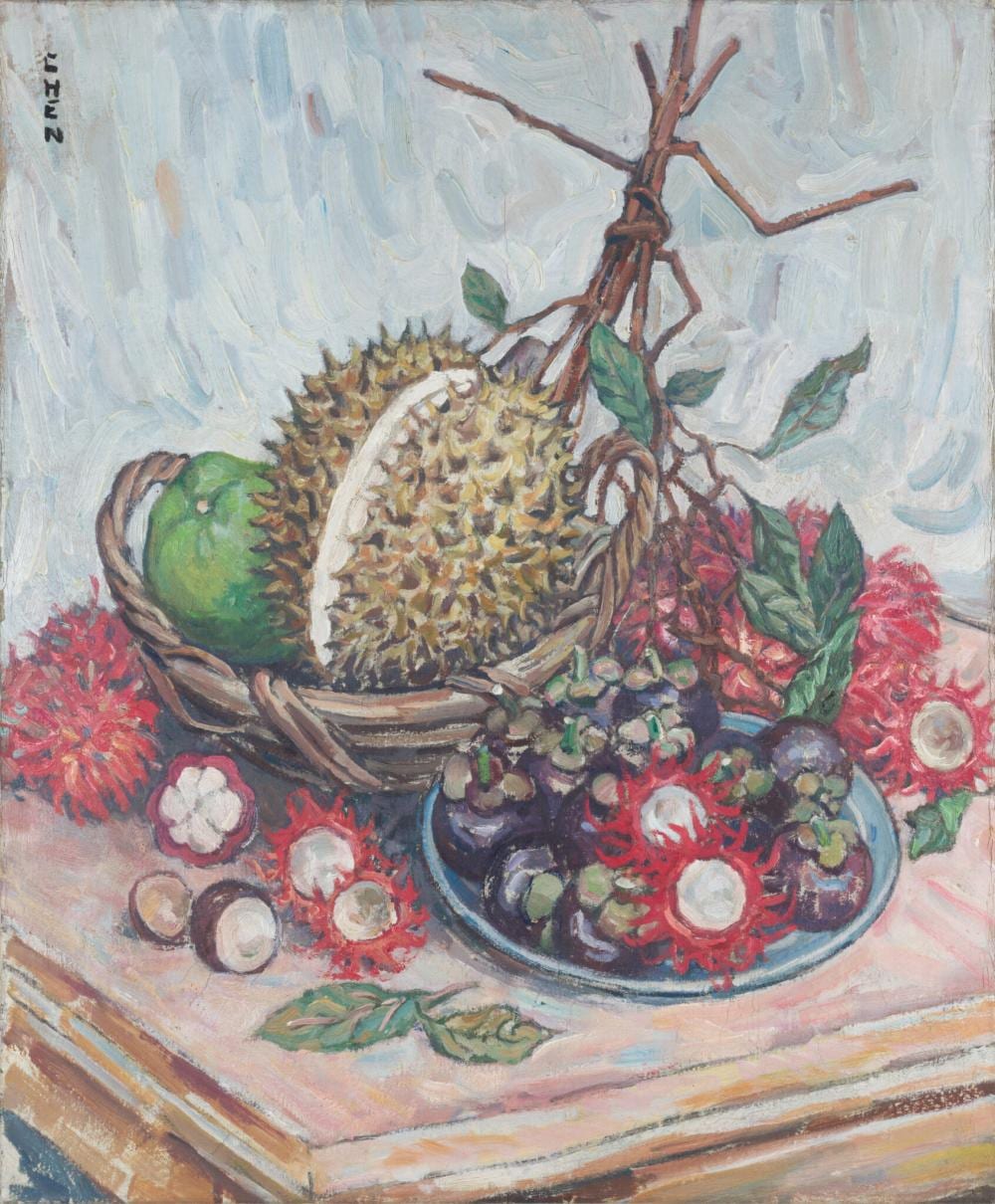 Georgette Liying Chen comparable auction result: georgette chen 1906 1993 still life with rambutans