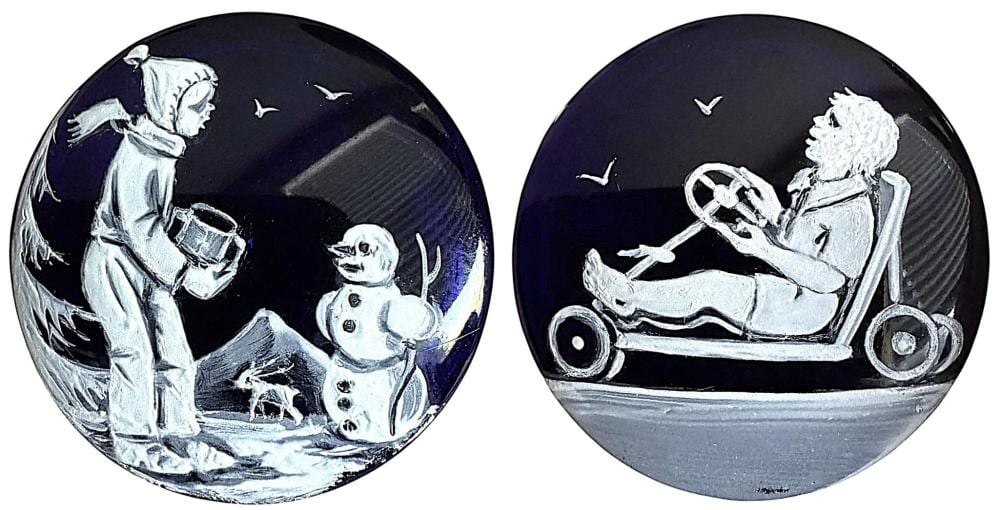 a small card of mary gregory style glass buttons · Lion and Unicorn · 2025-10-29 Mary Gregory comparable auction result: a small card of mary gregory style glass buttons