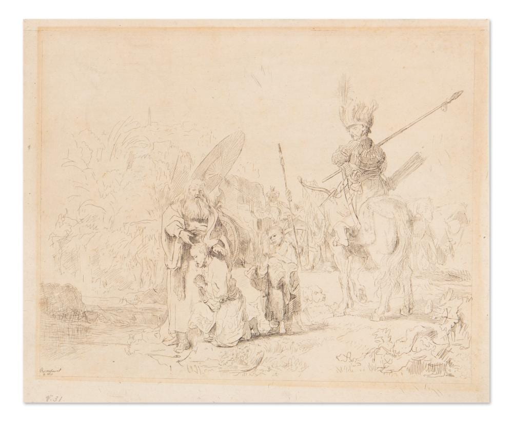Johannes van Vliet comparable auction result: johannes van vliet netherlands dutch 1610 1668 doop van de kamerling after rembrandt