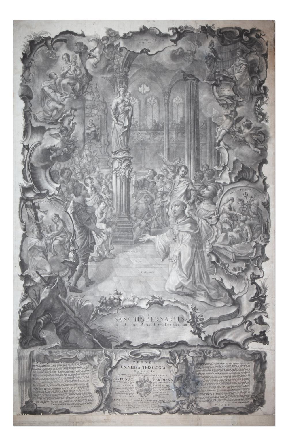 Johann Baptist Klauber comparable auction result: johann baptist klauber germany german 1712 1787 sanctus bernardus large leaf