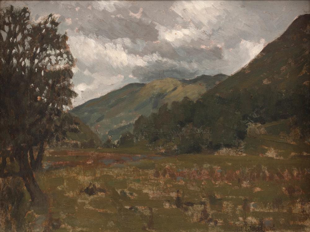 David Woodford comparable auction result: david woodford b 1938 cerist valley signed oil on board 20 x 27cm