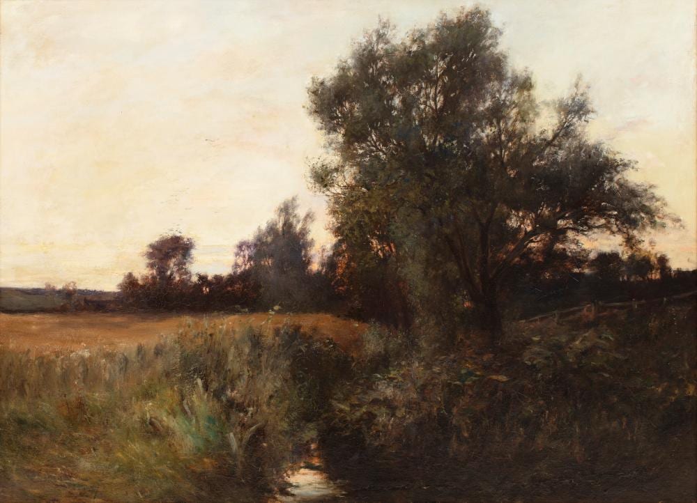 Joseph Milne comparable auction result: joseph milne 1857 61 1911 a tree lined field at dusk signed and dated 1887 oil on canvas 78 x 108cm