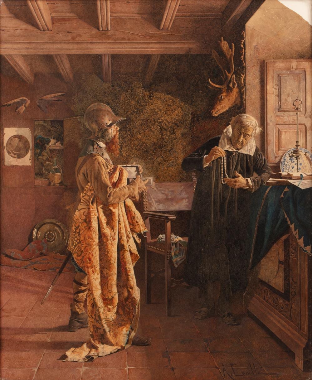 Antonio Canella comparable auction result: antonio canella 1849 1922 assessing the booty signed watercolour 58 x 48cm