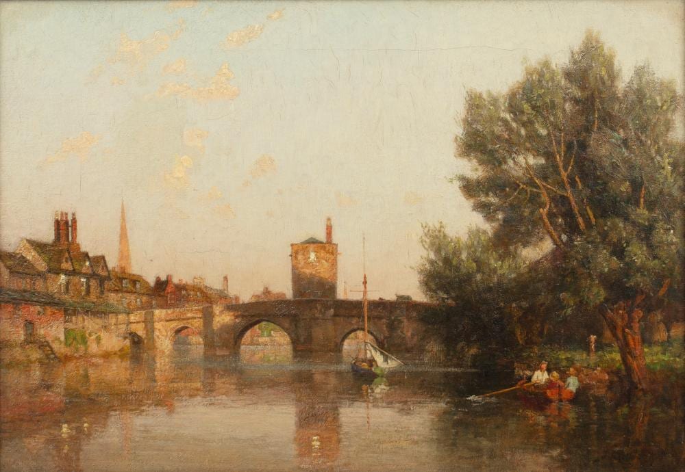 Frederick George Cotman comparable auction result: frederick george cotman 1850 1920 afternoon glow st ives hunts signed dated 1915 oil on canvas 41 x 59cm