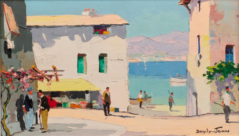 D'oyly John comparable auction result: d oyly john 1906 1993 near monte carlo south of france signed inscribed with title verso oil on canvas 20 5 x 35 5cm