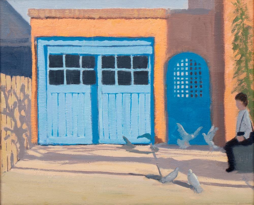 Andrew Macara comparable auction result: andrew macara b 1944 two blue doors signed verso oil on canvas 24 x 29 5cm
