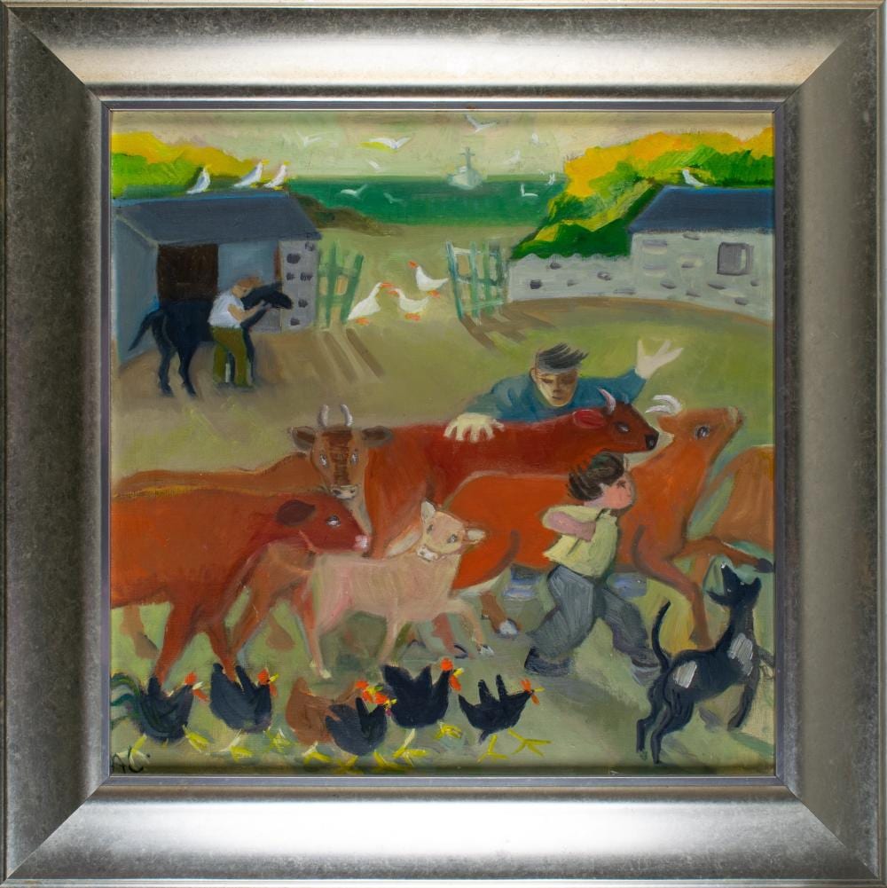Lady Anthea Craigmyle comparable auction result: anthea craigmyle british b 1933 cows coming in