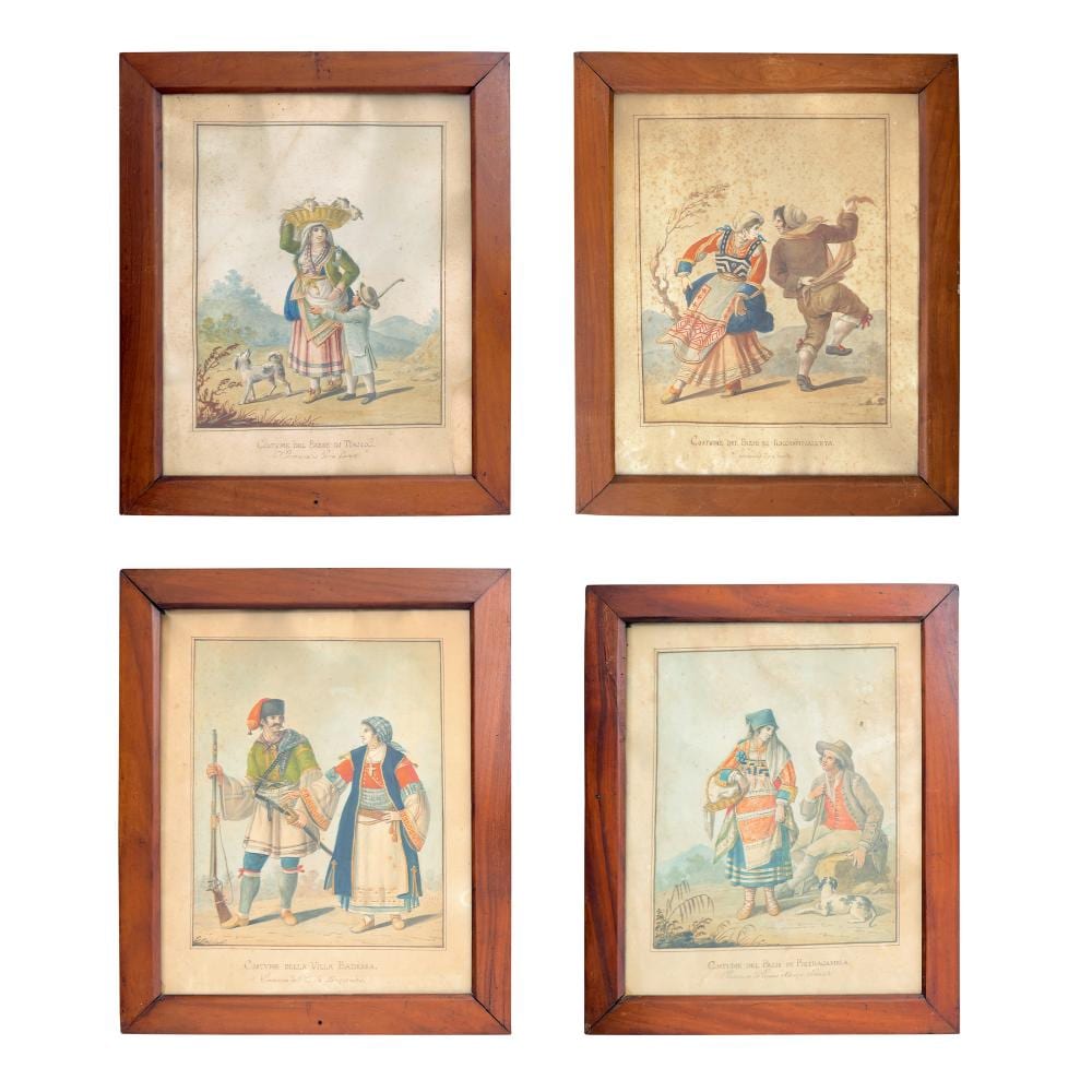 Vincenzo Aloja comparable auction result: vincenzo aloja attr four costumes of abruzzo circa 1810